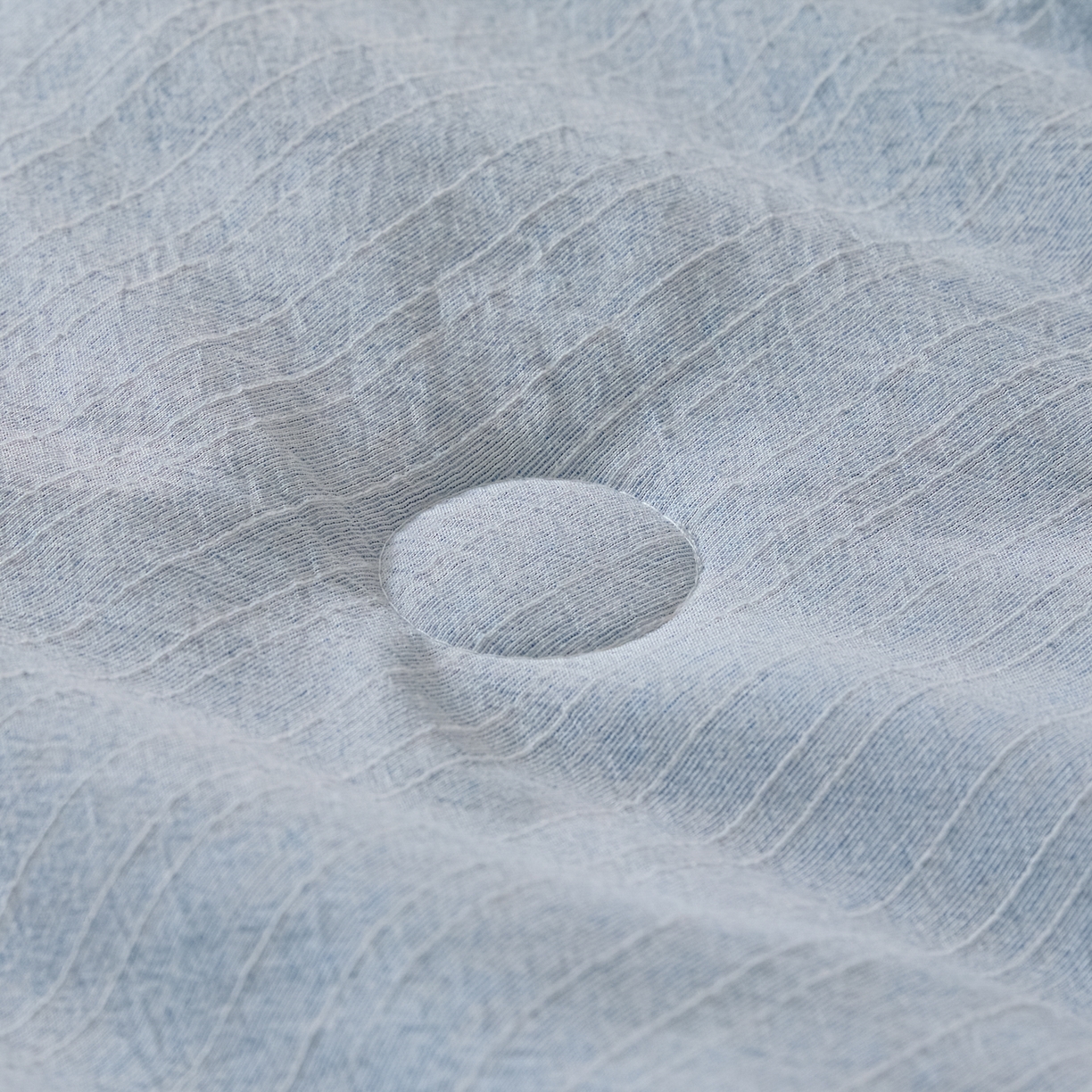 91家纺网 家纺一手货源 找家纺 蓝极人 2026新款提花色织水洗麻夏被四件套 色织-湖水蓝