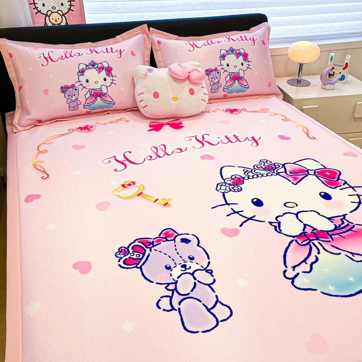 91家纺网 家纺一手货源 找家纺 暮思家居 2026新款正版授权A类大版数码印花三丽鸥枕套单品枕套枕套单件 幸福KT