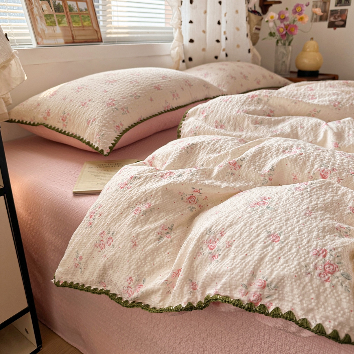 蓝极人 2026新款泡芙被壳针四件套 月光