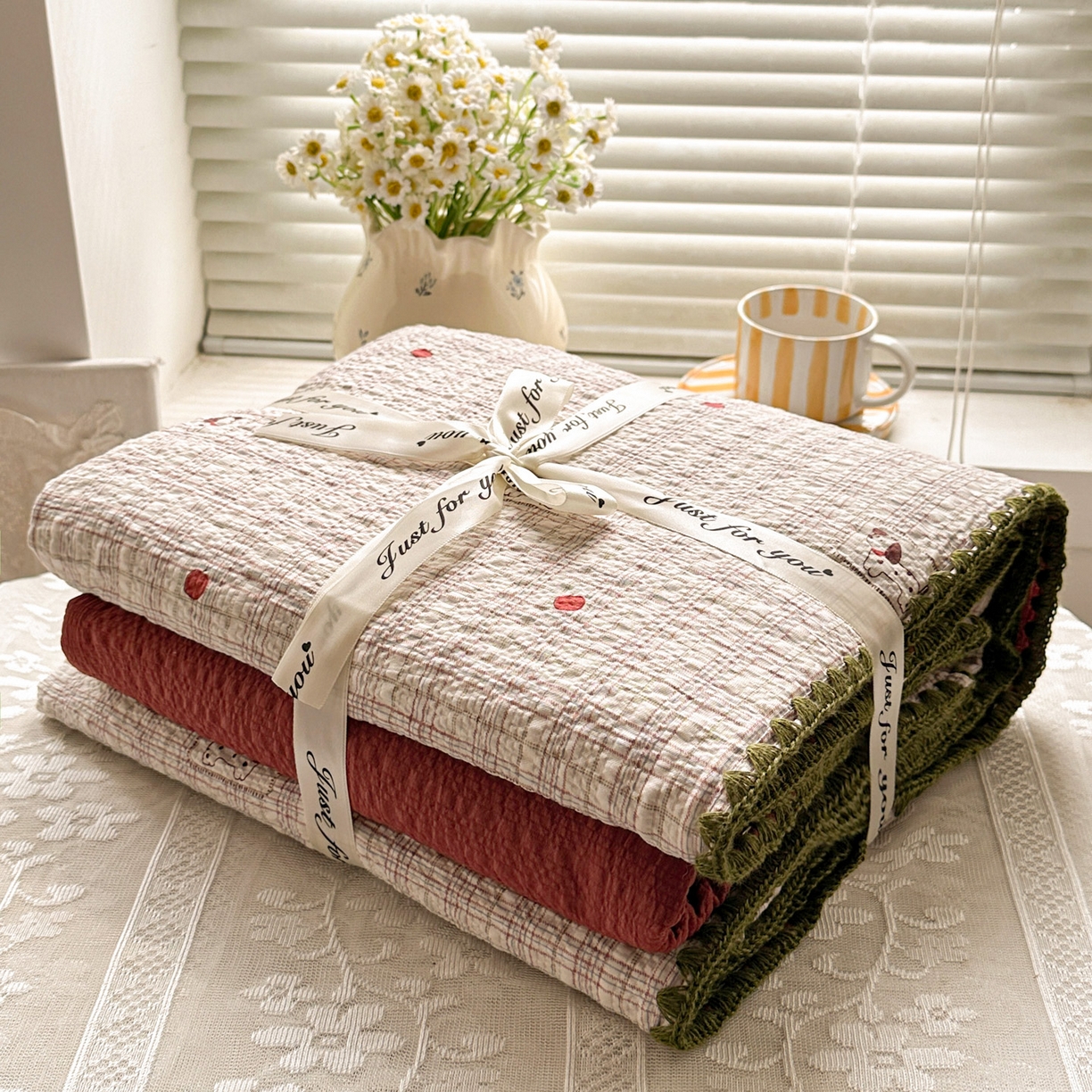 91家纺网 家纺一手货源 找家纺 蓝极人 2026新款泡芙被壳针四件套 苹果狗