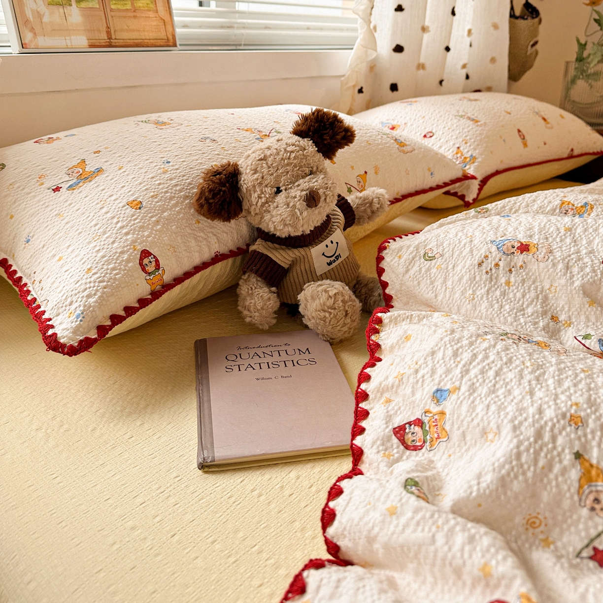 91家纺网 家纺一手货源 找家纺 蓝极人 2026新款泡芙被壳针四件套 星星人