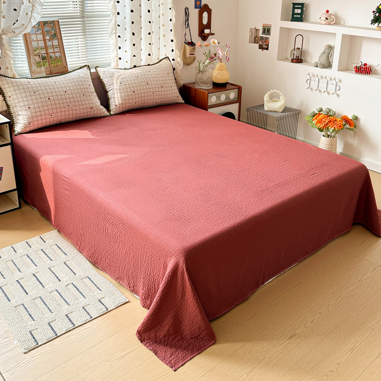 91家纺网 家纺一手货源 找家纺 蓝极人 2026新款泡芙被壳针四件套 苹果狗