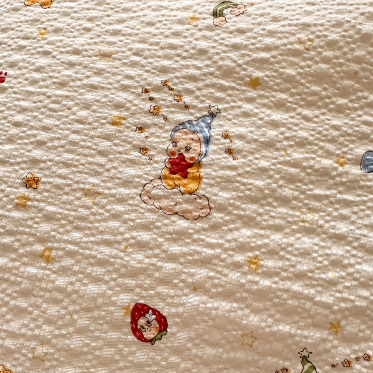 91家纺网 家纺一手货源 找家纺 蓝极人 2026新款泡芙被壳针四件套 星星人