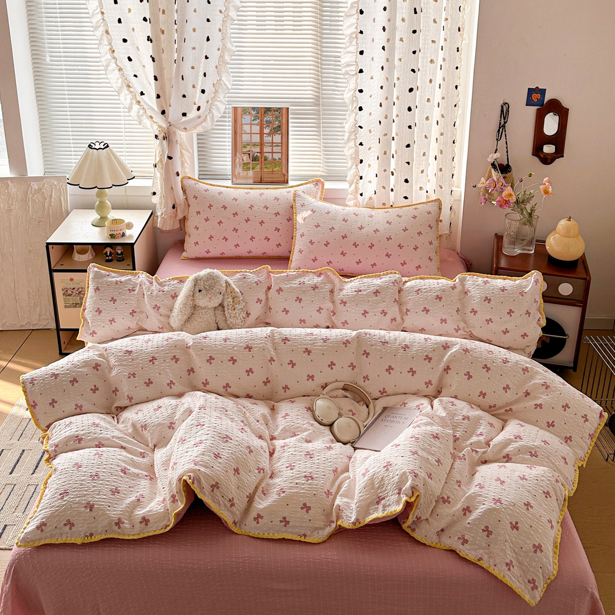 91家纺网 家纺一手货源 找家纺 蓝极人 2026新款泡芙被壳针四件套 若梦