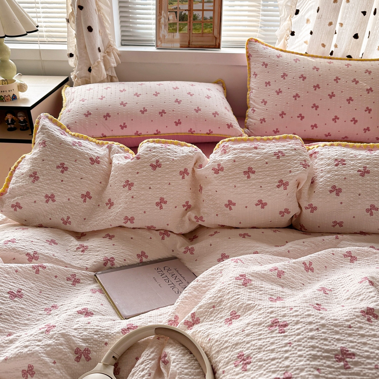 91家纺网 家纺一手货源 找家纺 蓝极人 2026新款泡芙被壳针四件套 若梦