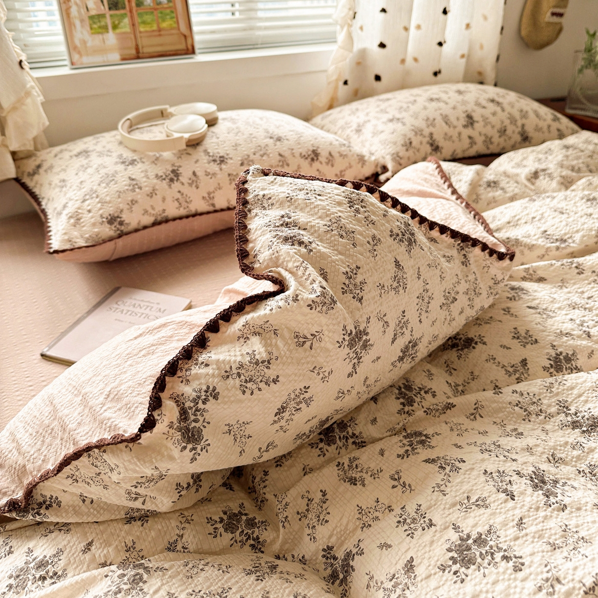 91家纺网 家纺一手货源 找家纺 蓝极人 2026新款泡芙被壳针四件套 初柠