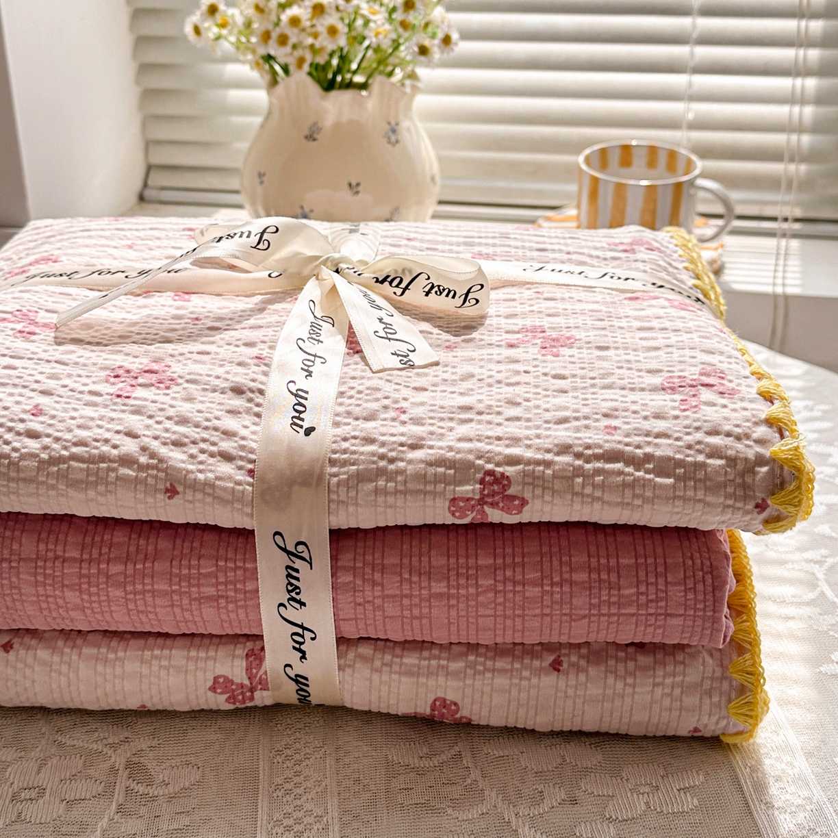 91家纺网 家纺一手货源 找家纺 蓝极人 2026新款泡芙被壳针四件套 若梦