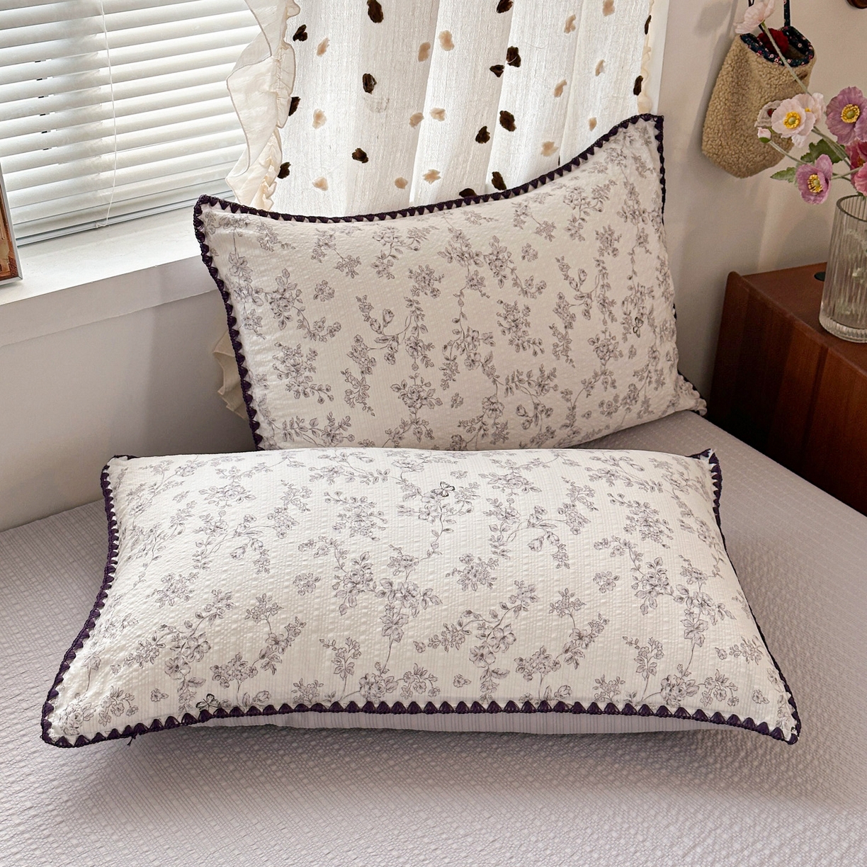 91家纺网 家纺一手货源 找家纺 蓝极人 2026新款泡芙被壳针四件套 蝶迹