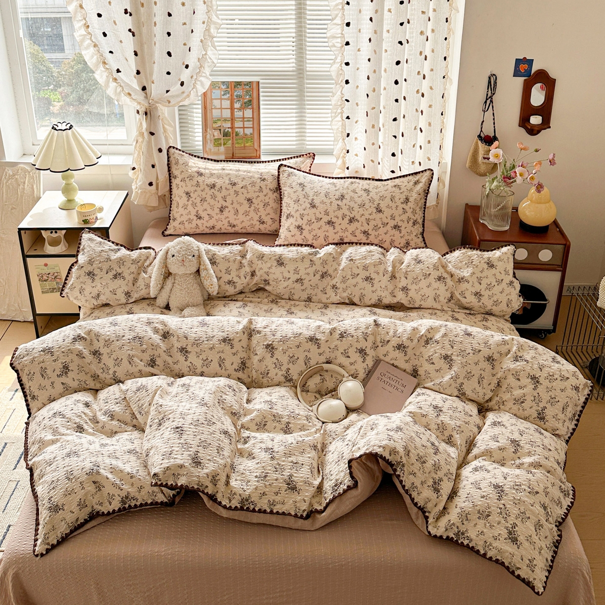 91家纺网 家纺一手货源 找家纺 蓝极人 2026新款泡芙被壳针四件套 初柠