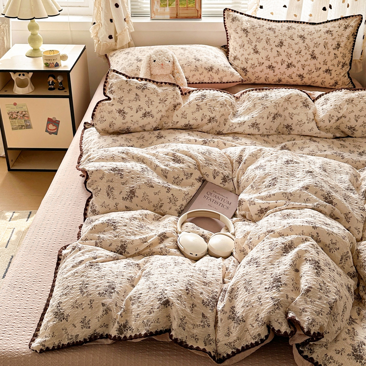 91家纺网 家纺一手货源 找家纺 蓝极人 2026新款泡芙被壳针四件套 初柠