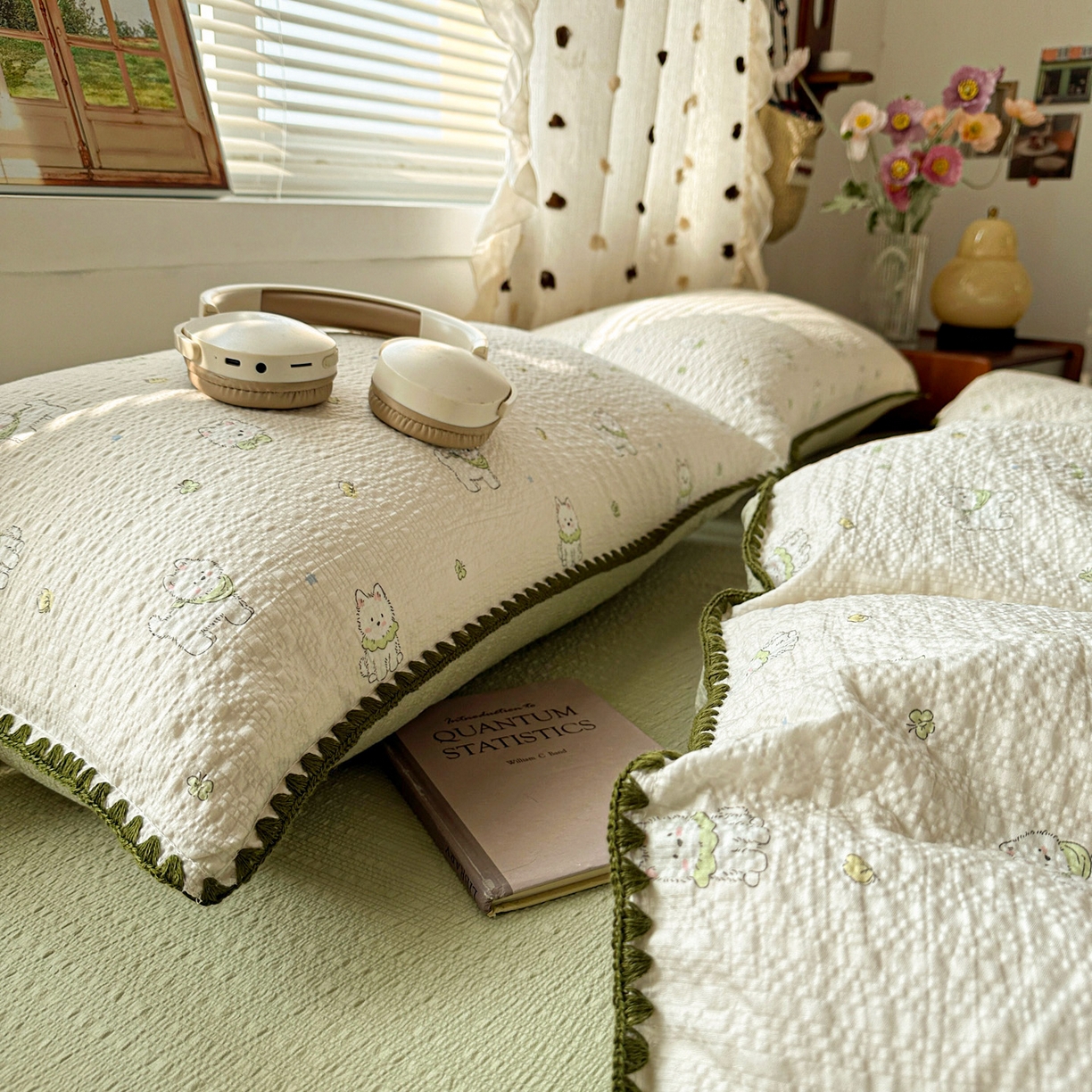 91家纺网 家纺一手货源 找家纺 蓝极人 2026新款泡芙被壳针四件套 耶耶狗