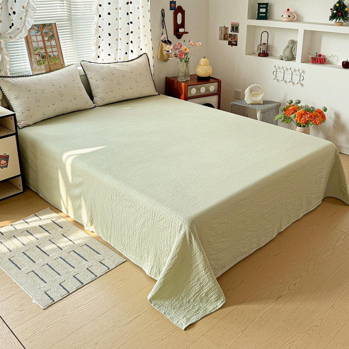 91家纺网 家纺一手货源 找家纺 蓝极人 2026新款泡芙被壳针四件套 耶耶狗