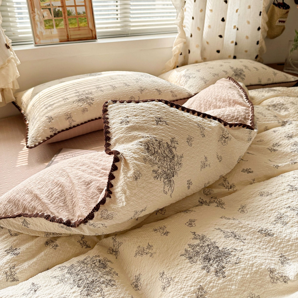 91家纺网 家纺一手货源 找家纺 蓝极人 2026新款泡芙被壳针四件套 南洋