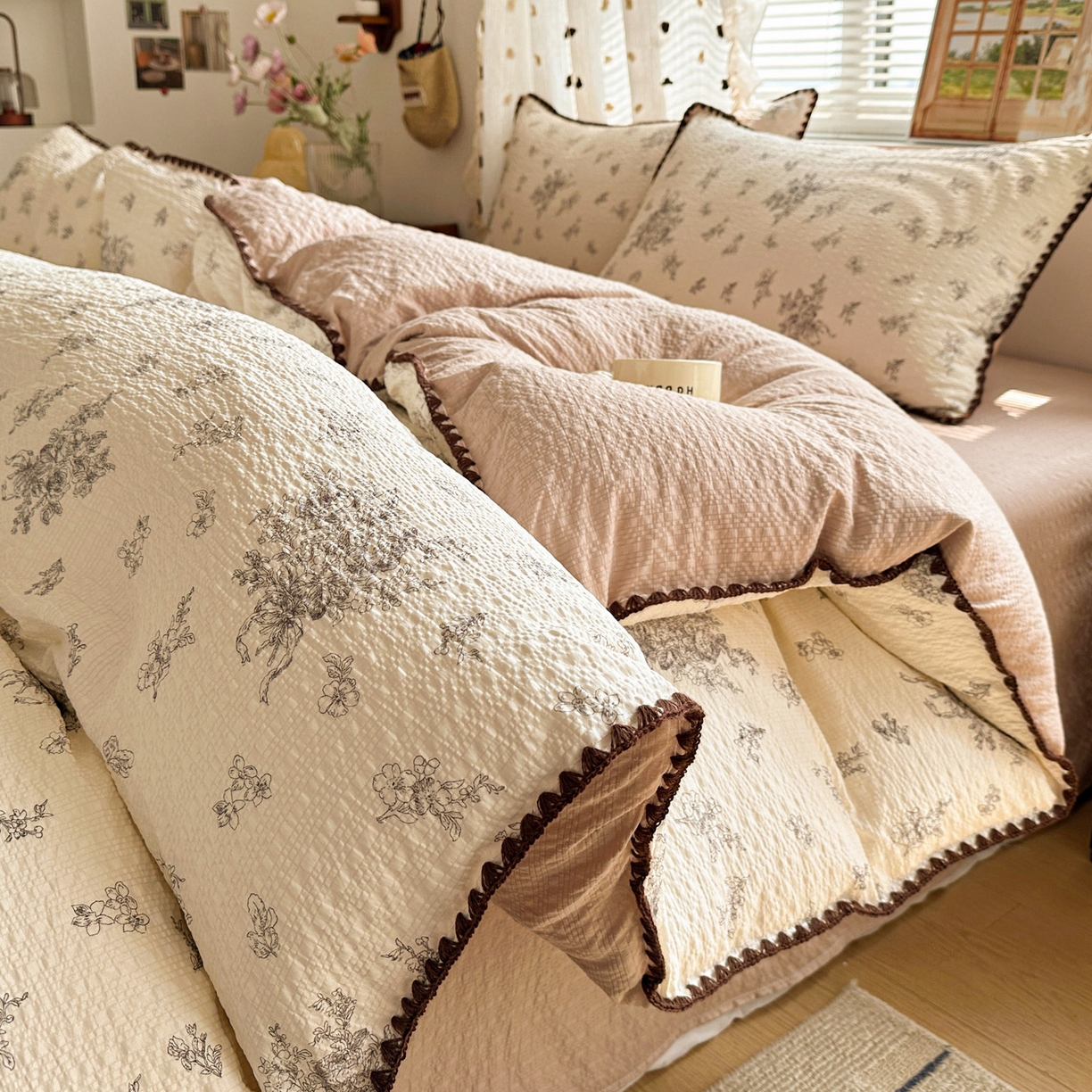 91家纺网 家纺一手货源 找家纺 蓝极人 2026新款泡芙被壳针四件套 南洋