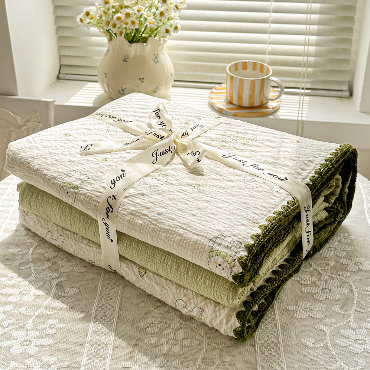 91家纺网 家纺一手货源 找家纺 蓝极人 2026新款泡芙被壳针四件套 耶耶狗