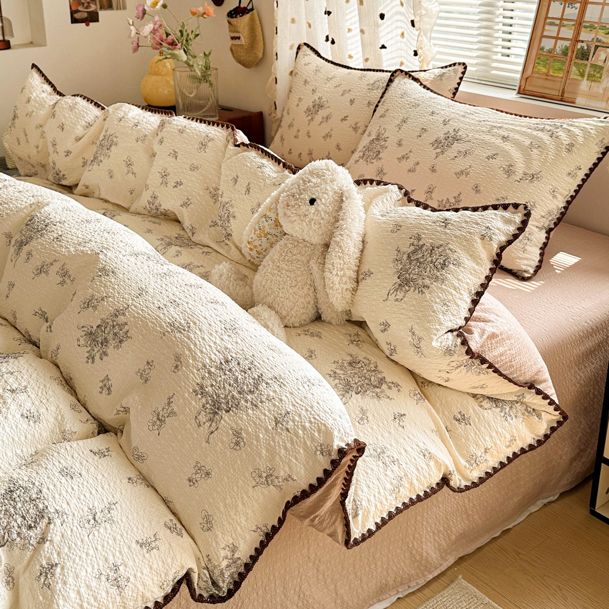 91家纺网 家纺一手货源 找家纺 蓝极人 2026新款泡芙被壳针四件套 南洋