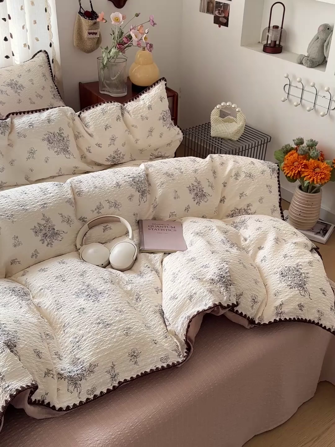 91家纺网 家纺一手货源 找家纺 蓝极人 2026新款泡芙被壳针四件套 初柠