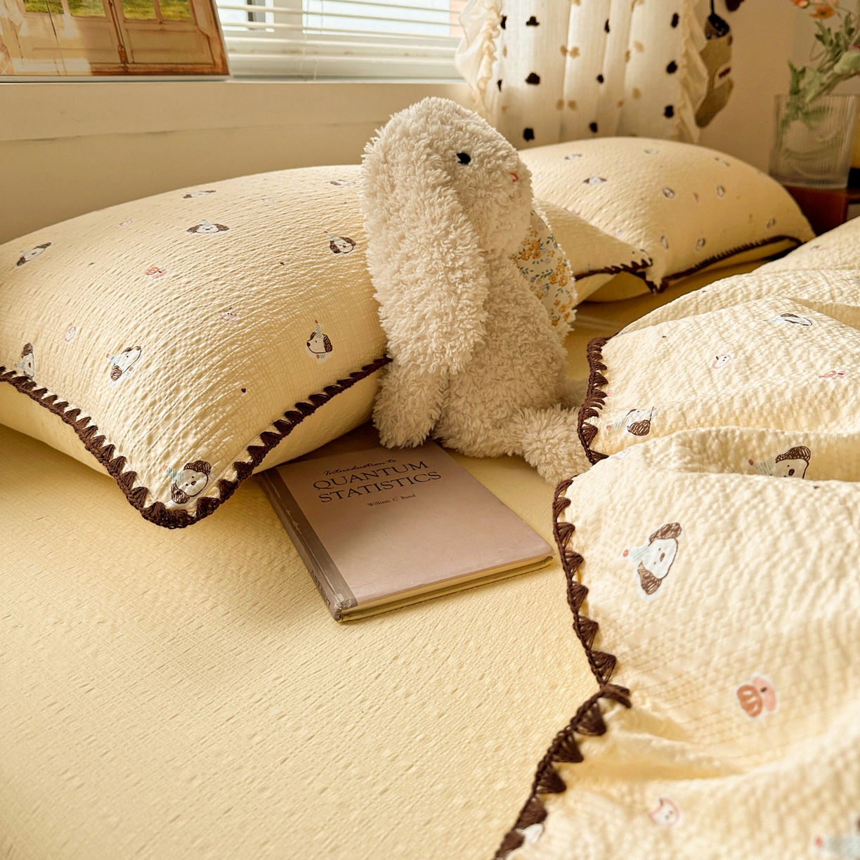 91家纺网 家纺一手货源 找家纺 蓝极人 2026新款泡芙被壳针四件套 生日狗