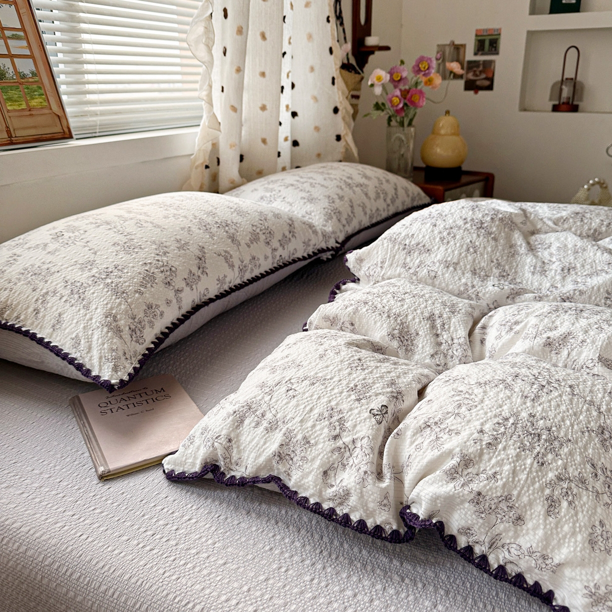 91家纺网 家纺一手货源 找家纺 蓝极人 2026新款泡芙被壳针四件套 蝶迹