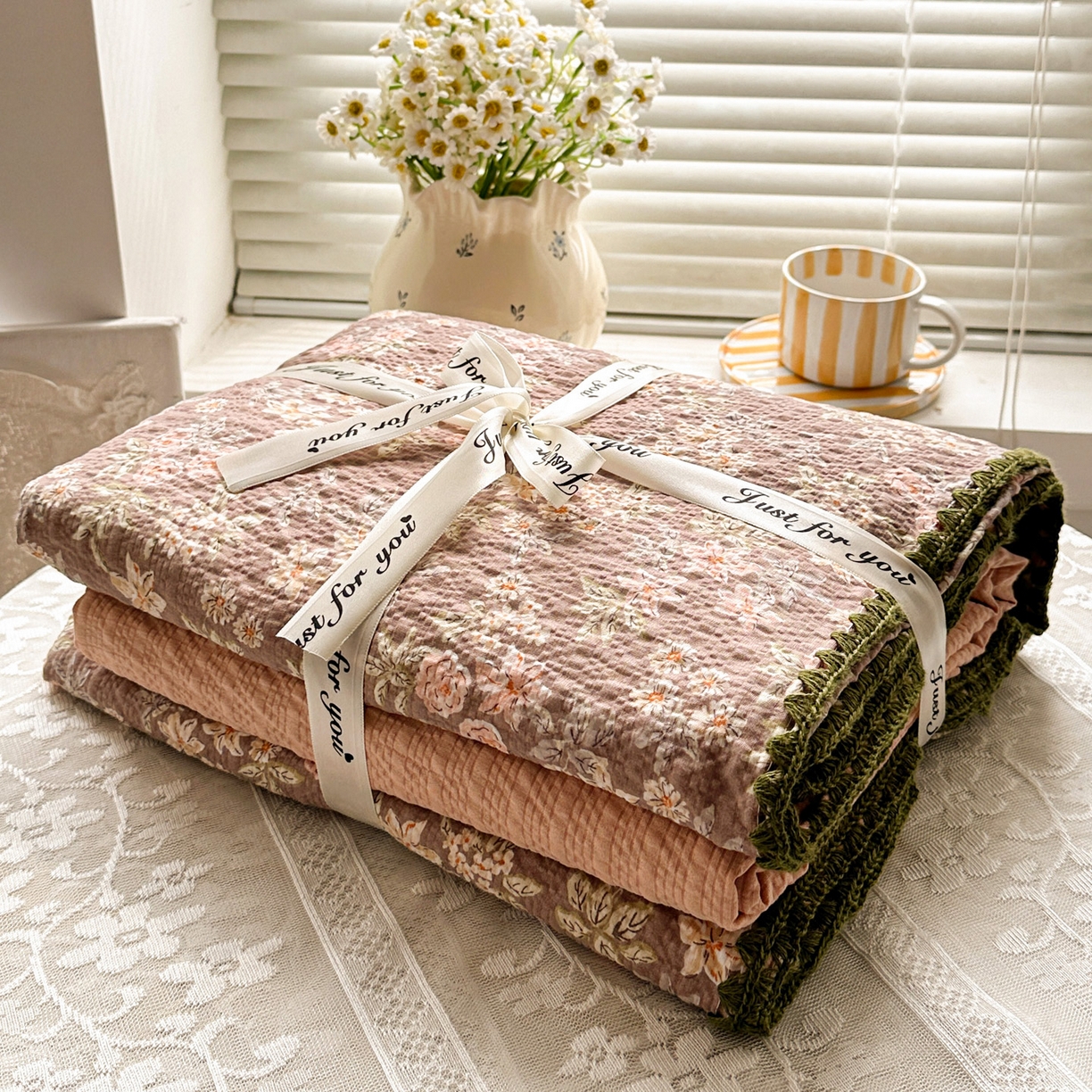 91家纺网 家纺一手货源 找家纺 蓝极人 2026新款泡芙被壳针四件套 桔园