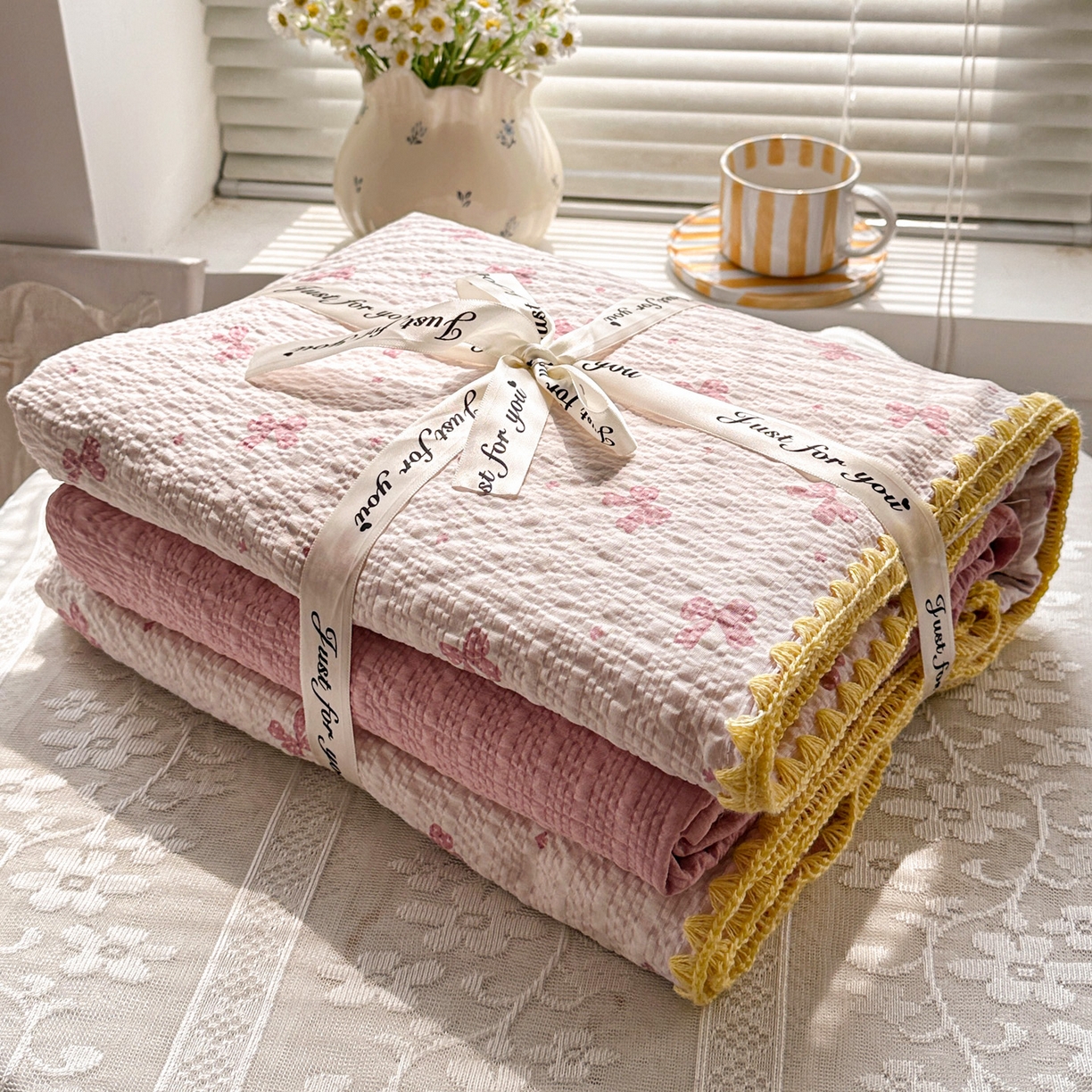 91家纺网 家纺一手货源 找家纺 蓝极人 2026新款泡芙被壳针四件套 若梦