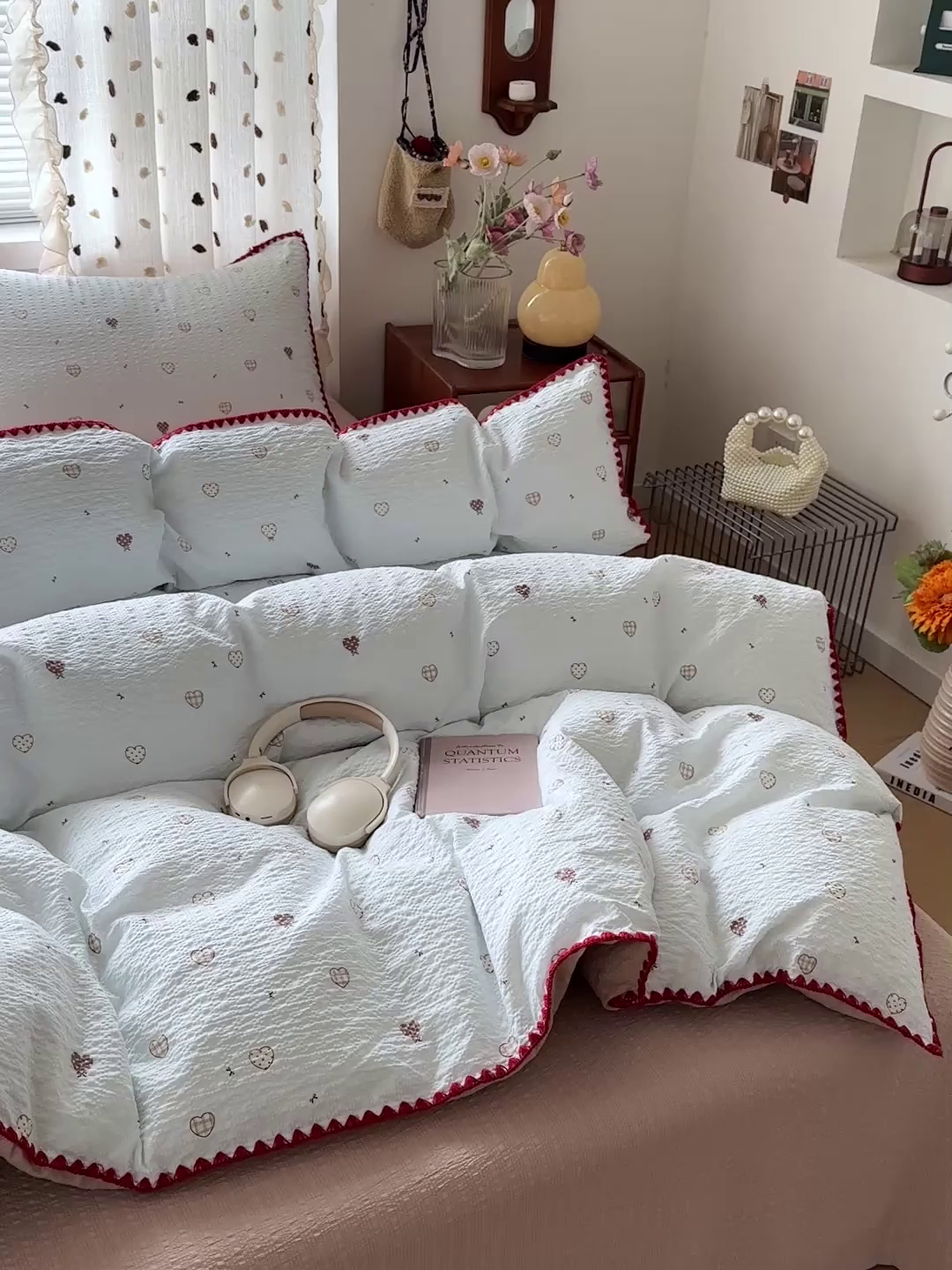 91家纺网 家纺一手货源 找家纺 蓝极人 2026新款泡芙被壳针四件套 好心情