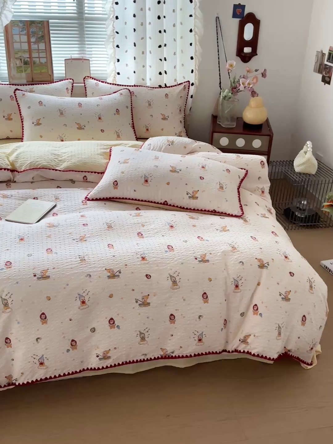 91家纺网 家纺一手货源 找家纺 蓝极人 2026新款泡芙被壳针四件套 星星人