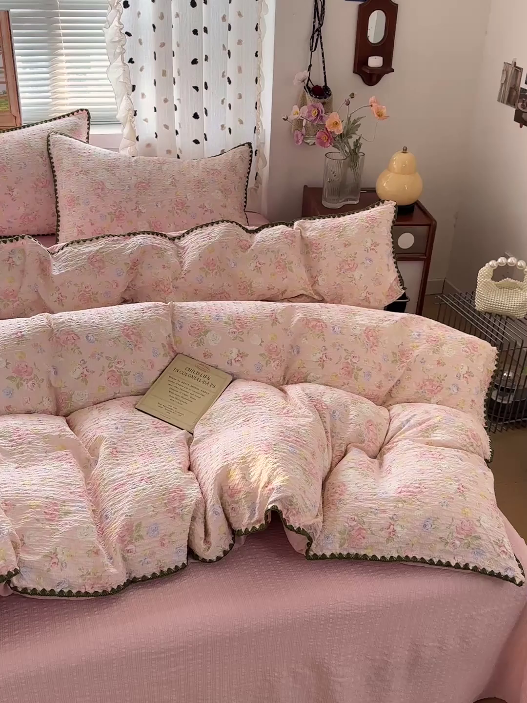 91家纺网 家纺一手货源 找家纺 蓝极人 2026新款泡芙被壳针四件套 浅夏