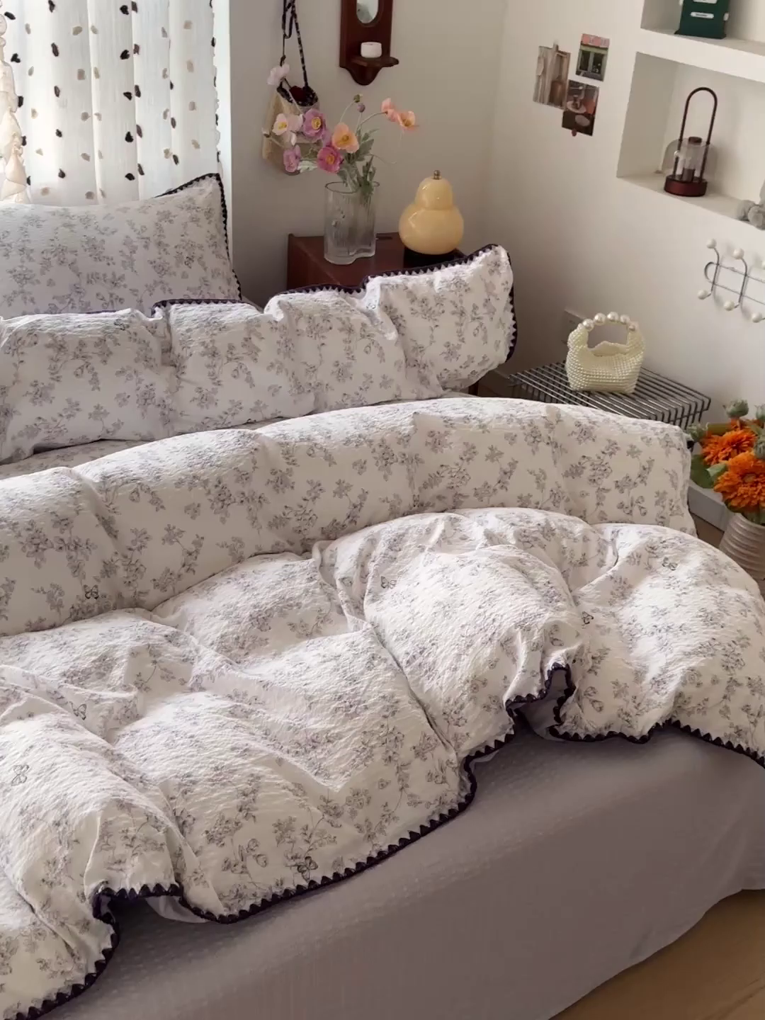 91家纺网 家纺一手货源 找家纺 蓝极人 2026新款泡芙被壳针四件套 蝶迹