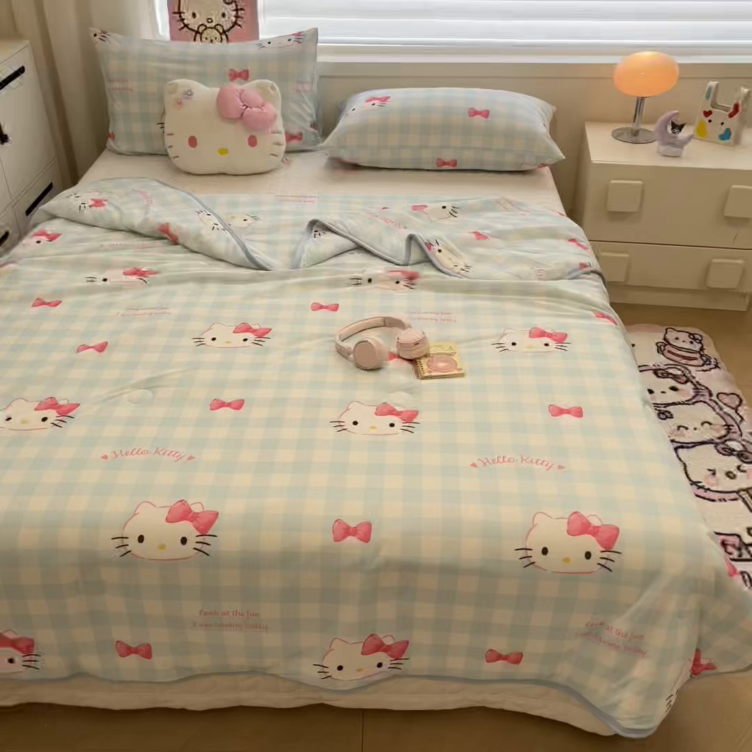 91家纺网 家纺一手货源 找家纺 （总）暮思家居 2026新款正版授权三丽鸥A类仿锦氨小冰皮夏被夏凉被空调被