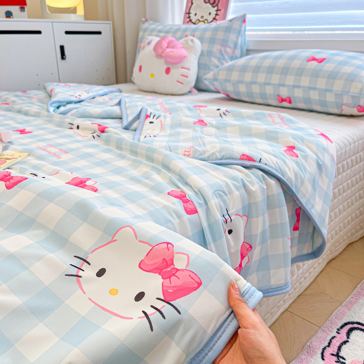 91家纺网 家纺一手货源 找家纺 （总）暮思家居 2026新款正版授权三丽鸥A类仿锦氨小冰皮夏被夏凉被空调被