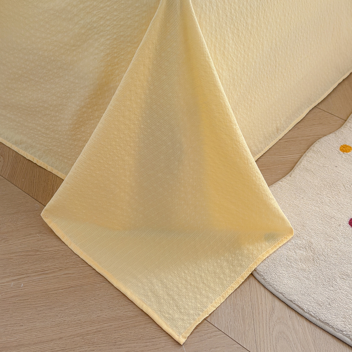 91家纺网 家纺一手货源 找家纺 弗苓家纺 2026新款高克重泡芙棉花边款夏被夏凉被空调被四件套小红书推荐-风格一 旧街星星