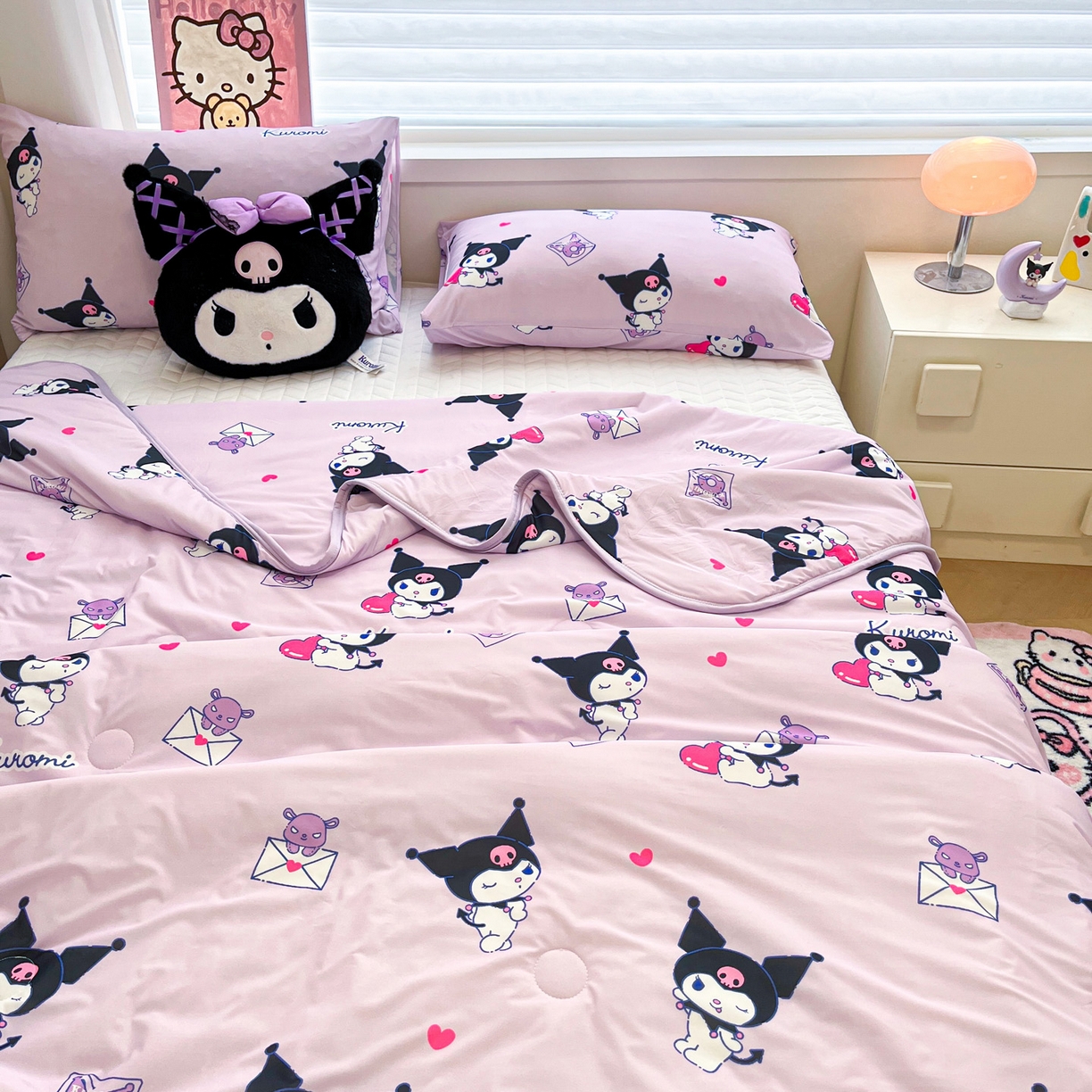 91家纺网 家纺一手货源 找家纺 暮思家居 2026新款正版授权三丽鸥A类仿锦氨小冰皮夏被夏凉被空调被 小冰皮-巴库库洛米