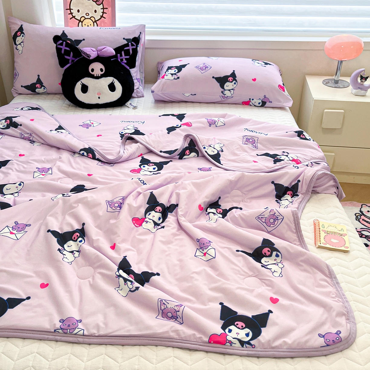 91家纺网 家纺一手货源 找家纺 暮思家居 2026新款正版授权三丽鸥A类仿锦氨小冰皮夏被夏凉被空调被 小冰皮-巴库库洛米