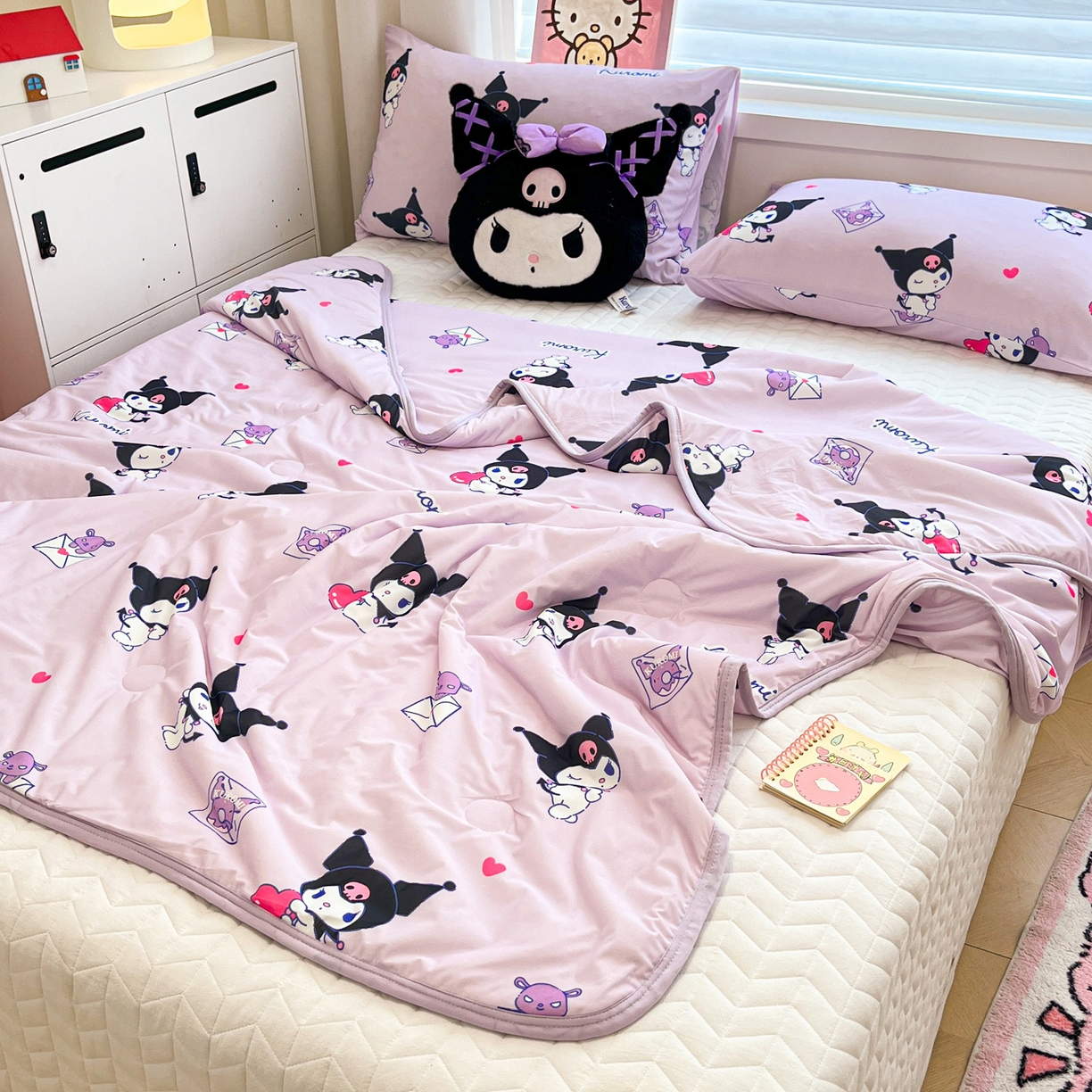 91家纺网 家纺一手货源 找家纺 暮思家居 2026新款正版授权三丽鸥A类仿锦氨小冰皮夏被夏凉被空调被 小冰皮-巴库库洛米