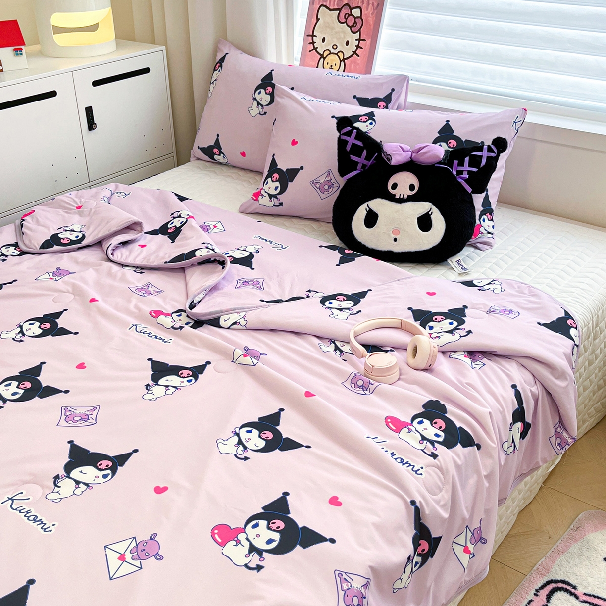 91家纺网 家纺一手货源 找家纺 暮思家居 2026新款正版授权三丽鸥A类仿锦氨小冰皮夏被夏凉被空调被 小冰皮-巴库库洛米