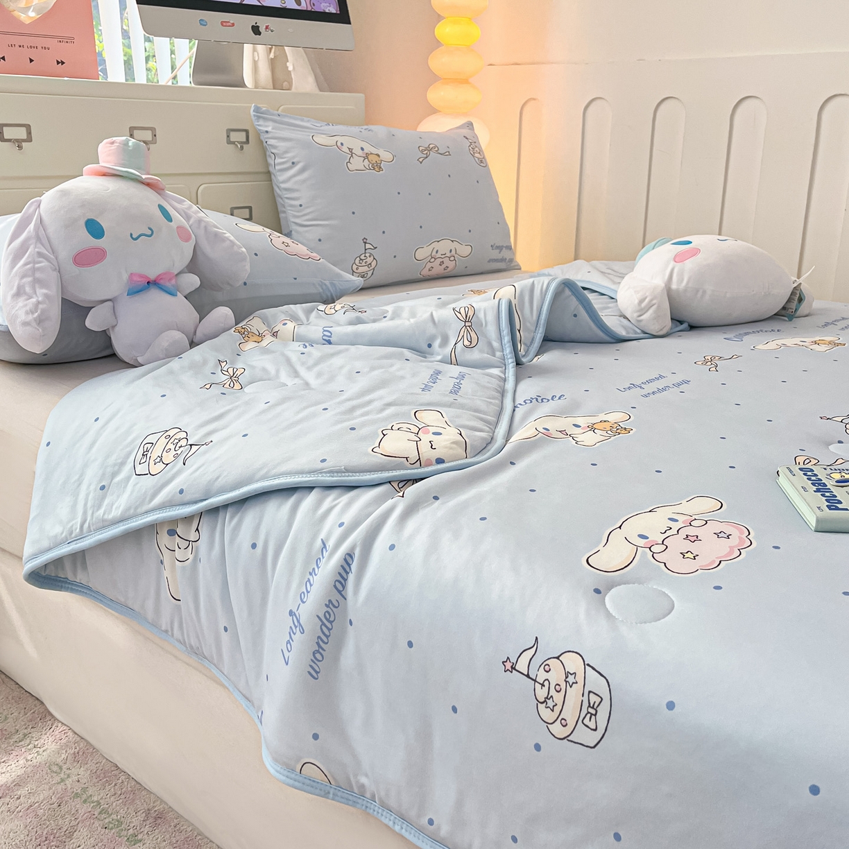 91家纺网 家纺一手货源 找家纺 暮思家居 2026新款正版授权三丽鸥A类仿锦氨小冰皮夏被夏凉被空调被 小冰皮-点点玉桂狗