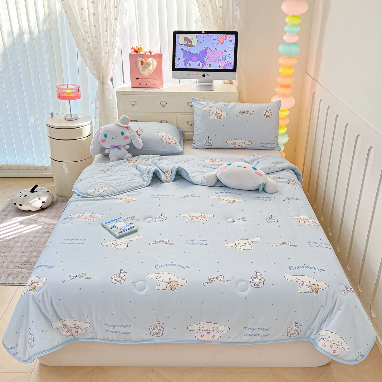 91家纺网 家纺一手货源 找家纺 暮思家居 2026新款正版授权三丽鸥A类仿锦氨小冰皮夏被夏凉被空调被 小冰皮-点点玉桂狗