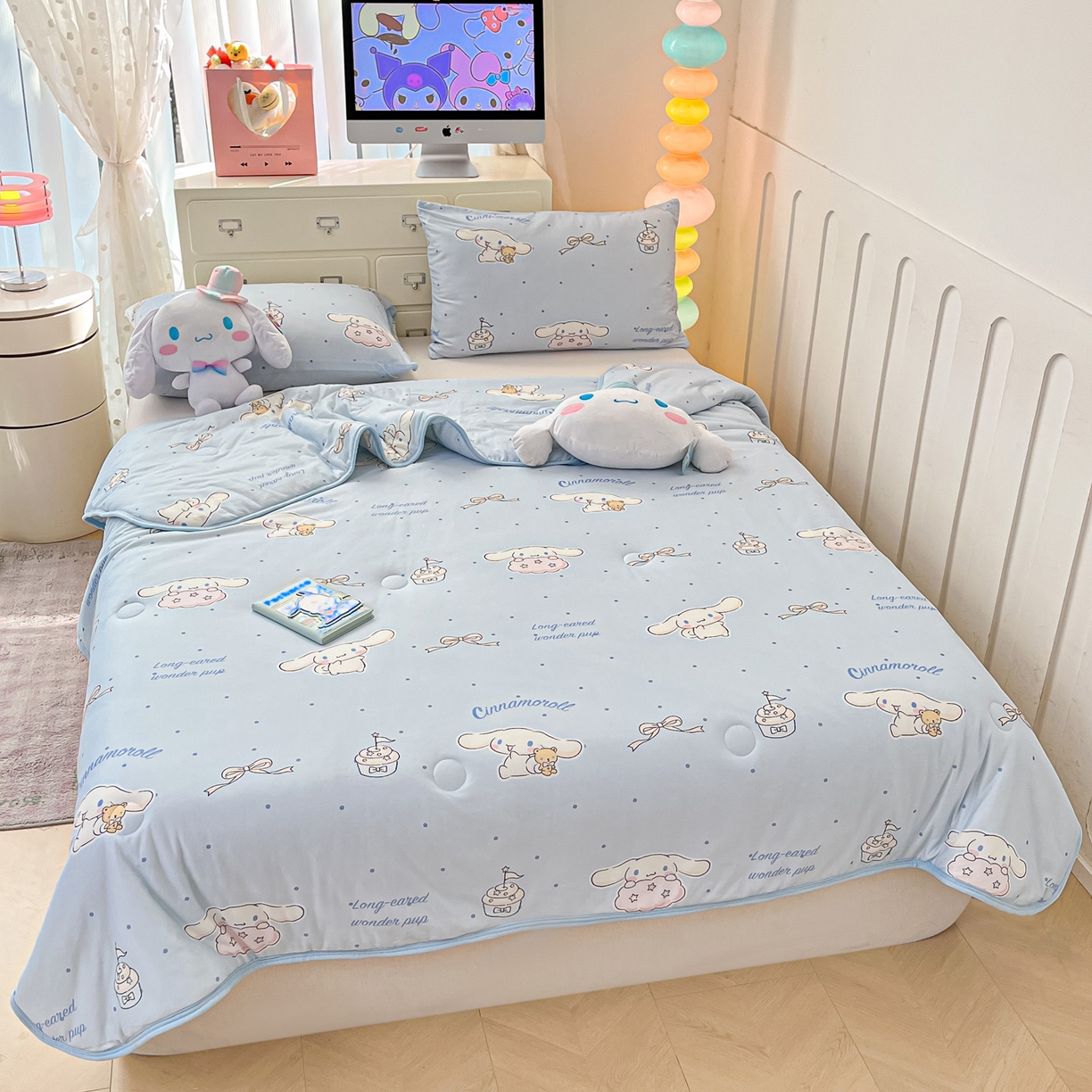 91家纺网 家纺一手货源 找家纺 暮思家居 2026新款正版授权三丽鸥A类仿锦氨小冰皮夏被夏凉被空调被 小冰皮-点点玉桂狗