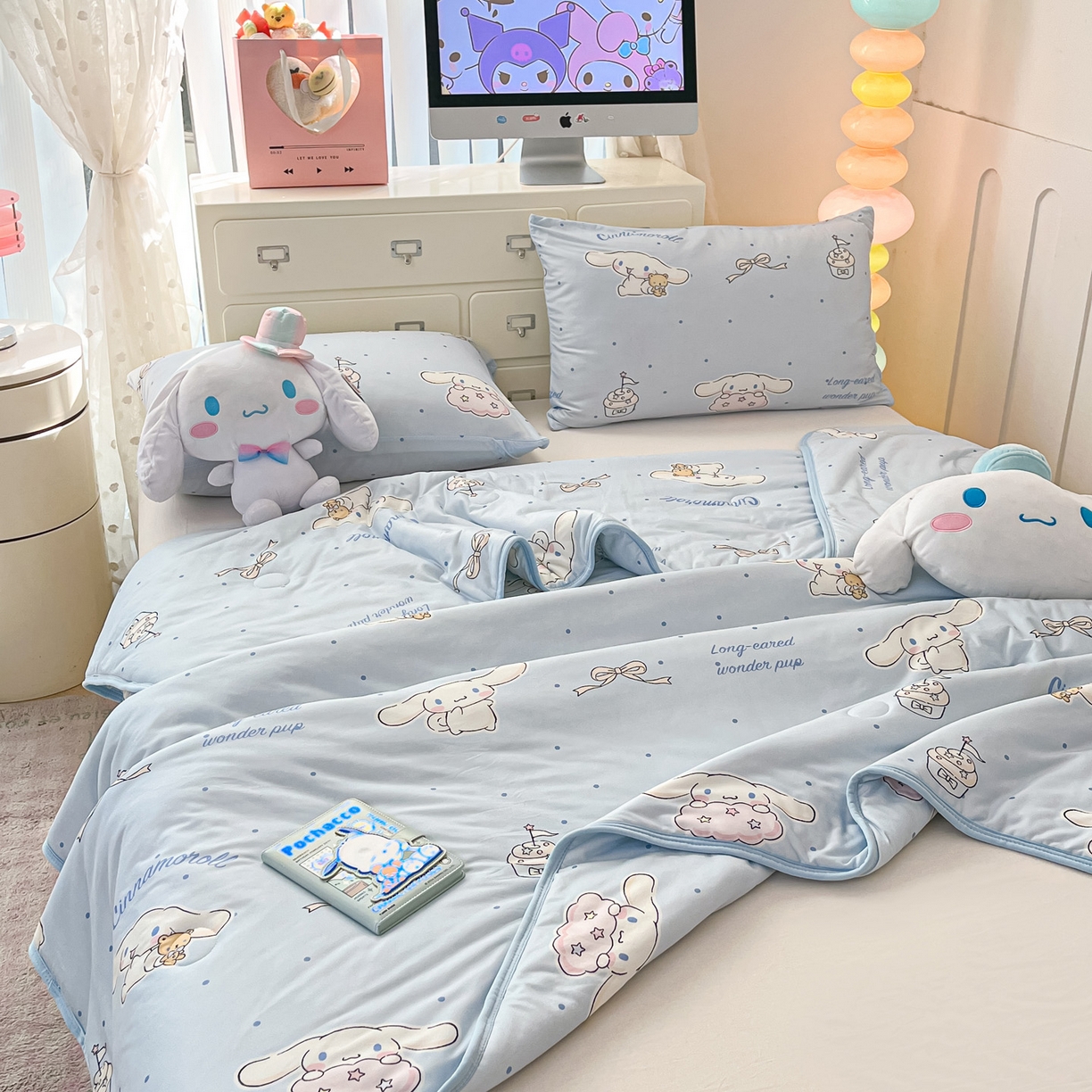 91家纺网 家纺一手货源 找家纺 暮思家居 2026新款正版授权三丽鸥A类仿锦氨小冰皮夏被夏凉被空调被 小冰皮-点点玉桂狗