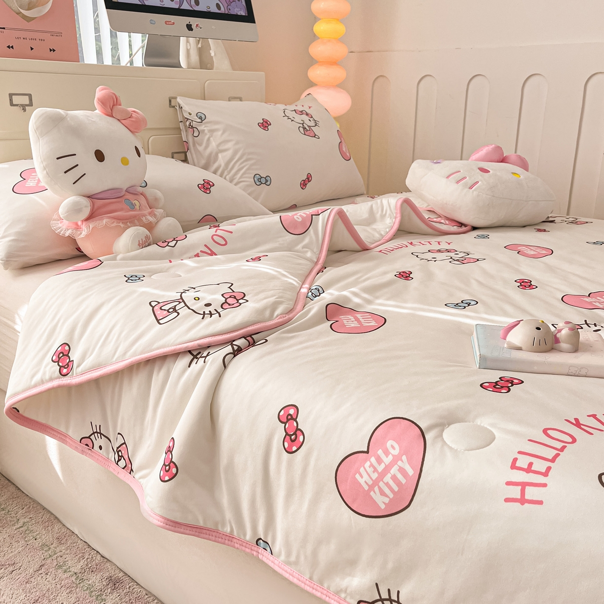 91家纺网 家纺一手货源 找家纺 暮思家居 2026新款正版授权三丽鸥A类仿锦氨小冰皮夏被夏凉被空调被 小冰皮-公主KT