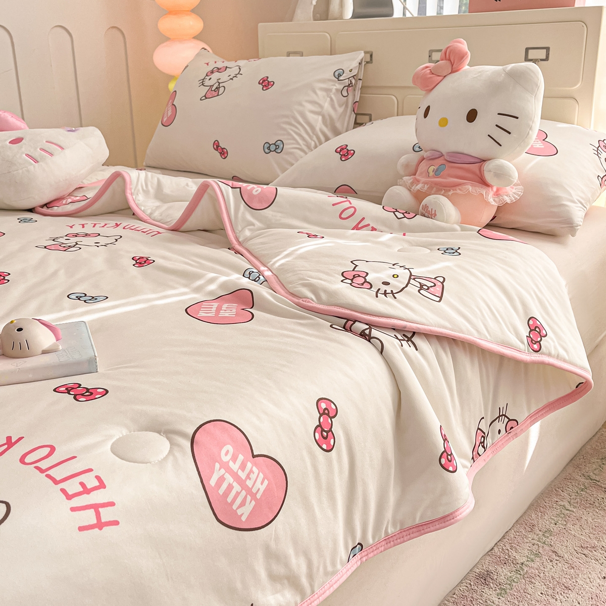 91家纺网 家纺一手货源 找家纺 暮思家居 2026新款正版授权三丽鸥A类仿锦氨小冰皮夏被夏凉被空调被 小冰皮-公主KT