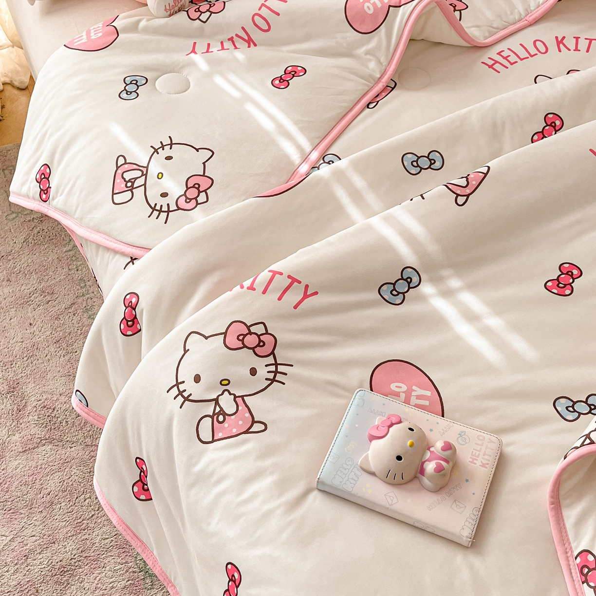 91家纺网 家纺一手货源 找家纺 暮思家居 2026新款正版授权三丽鸥A类仿锦氨小冰皮夏被夏凉被空调被 小冰皮-公主KT