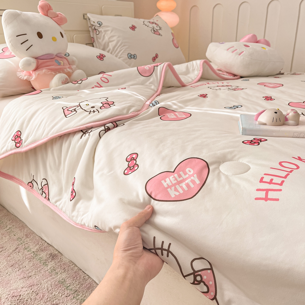 91家纺网 家纺一手货源 找家纺 暮思家居 2026新款正版授权三丽鸥A类仿锦氨小冰皮夏被夏凉被空调被 小冰皮-公主KT