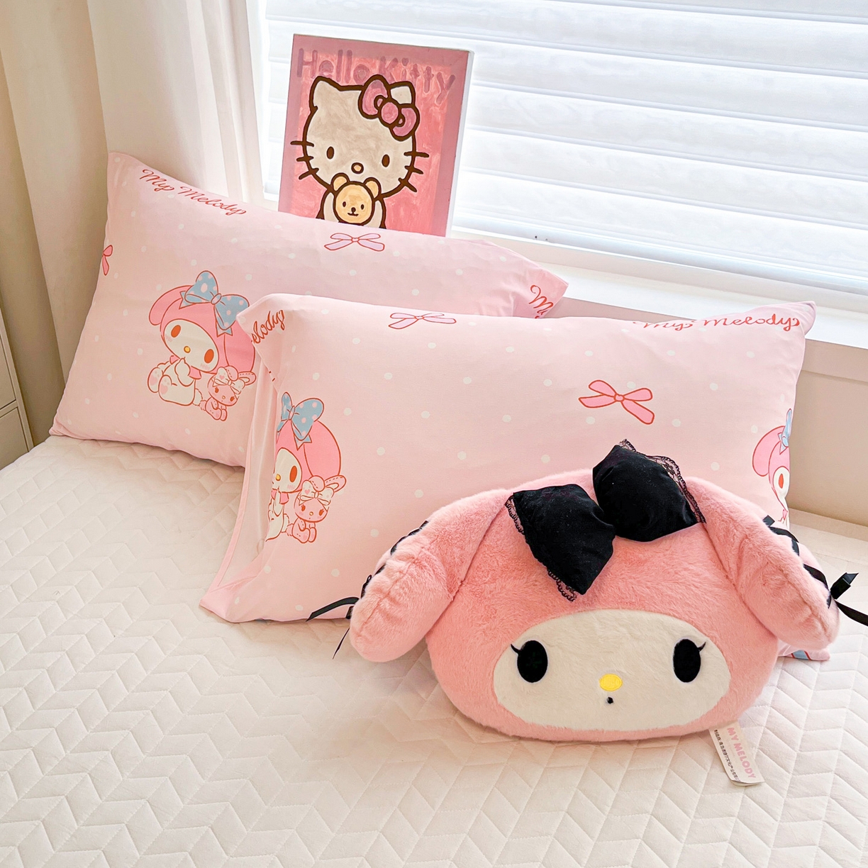 91家纺网 家纺一手货源 找家纺 暮思家居 2026新款正版授权三丽鸥A类仿锦氨小冰皮夏被夏凉被空调被 小冰皮-蝴蝶结美乐蒂