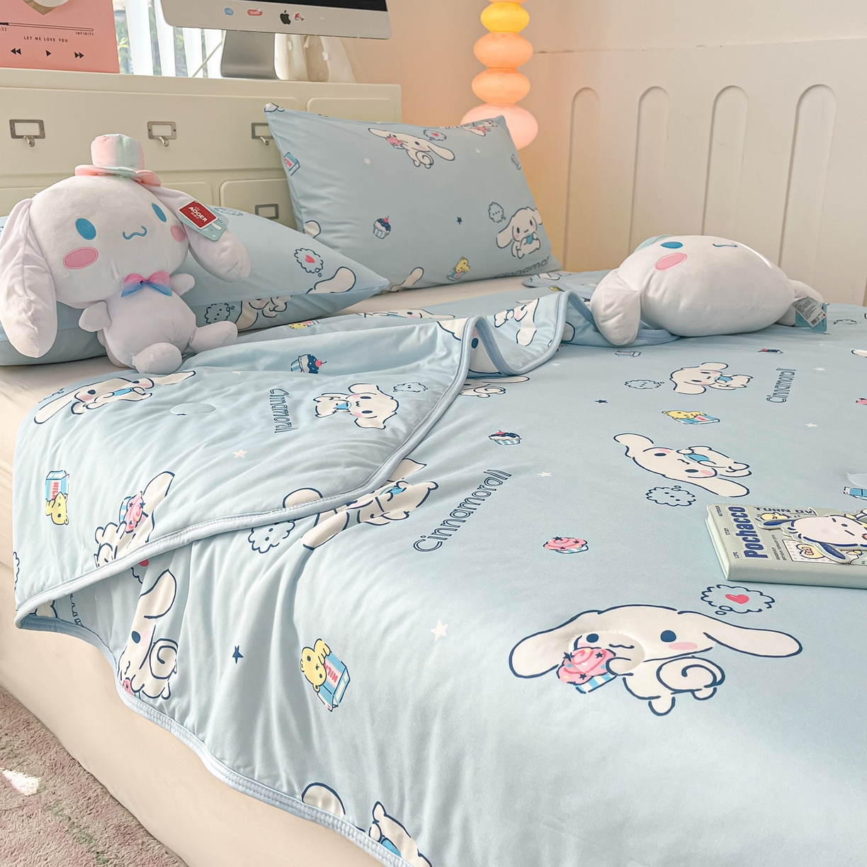 91家纺网 家纺一手货源 找家纺 暮思家居 2026新款正版授权三丽鸥A类仿锦氨小冰皮夏被夏凉被空调被 小冰皮-甜品玉桂狗