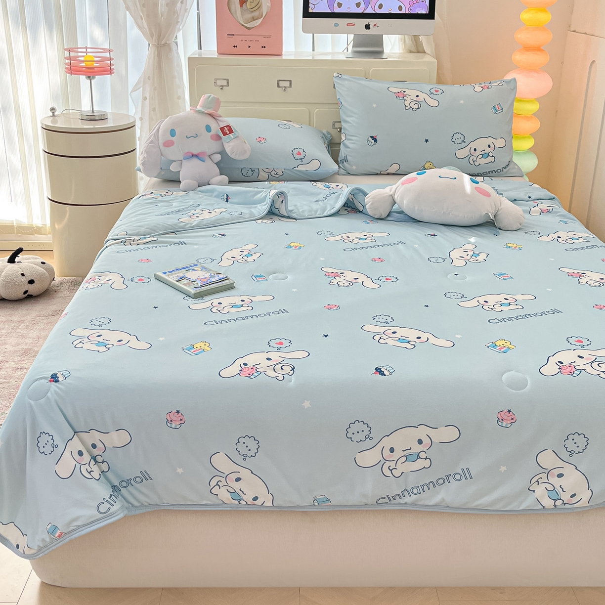 91家纺网 家纺一手货源 找家纺 暮思家居 2026新款正版授权三丽鸥A类仿锦氨小冰皮夏被夏凉被空调被 小冰皮-甜品玉桂狗