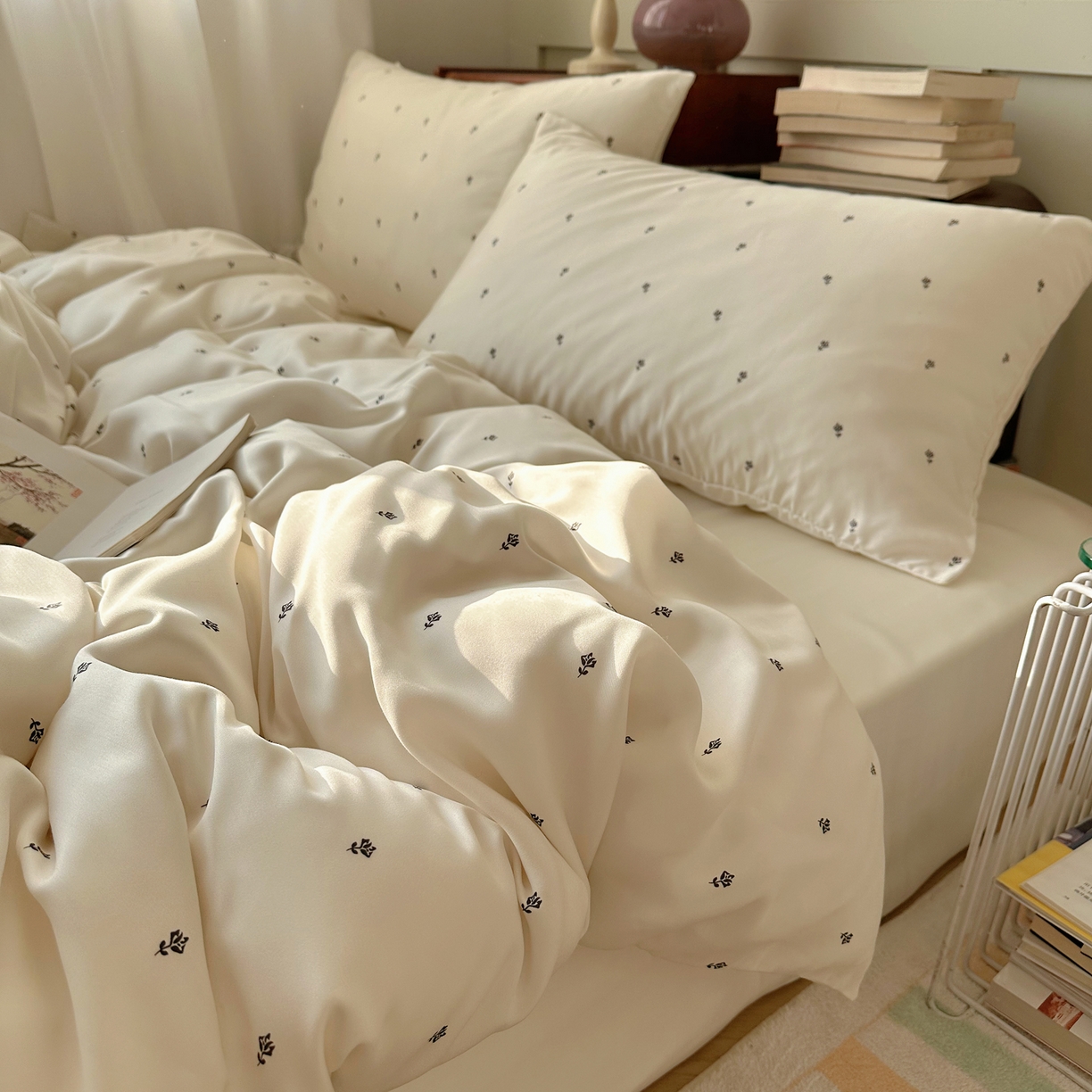 91家纺网 家纺一手货源 找家纺 （总）悦织湾家纺 2026新款亲肤冰丝印花四件套春夏冰爽凉感床上用品三四件套学生宿舍