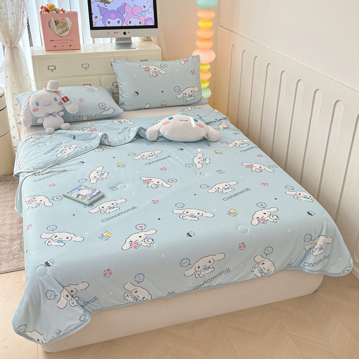 91家纺网 家纺一手货源 找家纺 暮思家居 2026新款正版授权三丽鸥A类仿锦氨小冰皮夏被夏凉被空调被 小冰皮-甜品玉桂狗