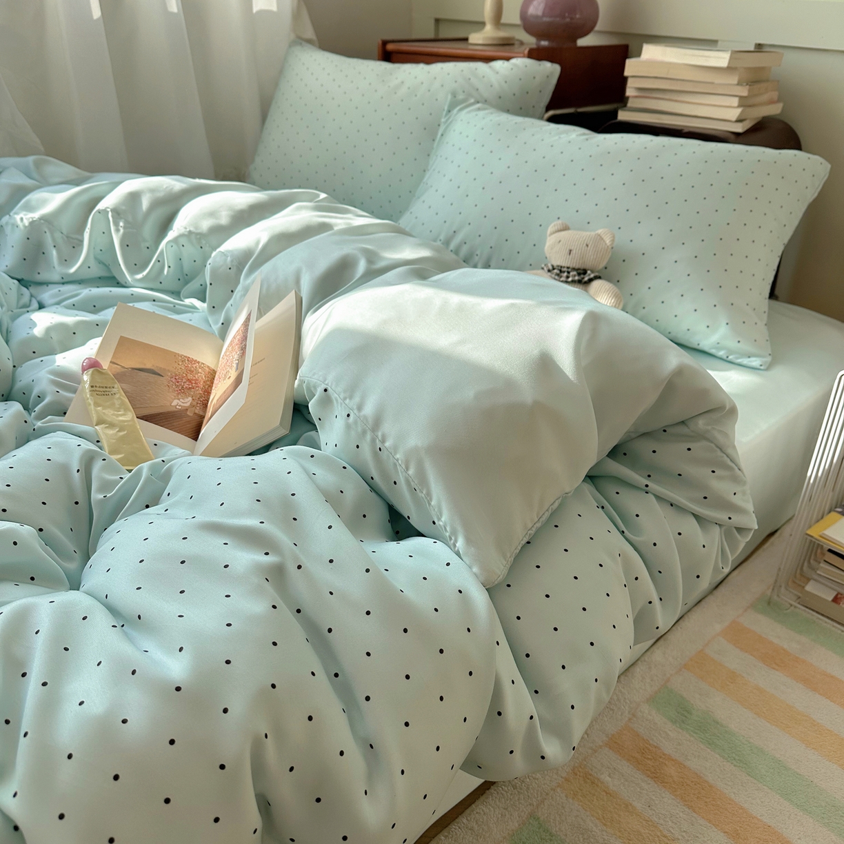 91家纺网 家纺一手货源 找家纺 （总）悦织湾家纺 2026新款亲肤冰丝印花四件套春夏冰爽凉感床上用品三四件套学生宿舍